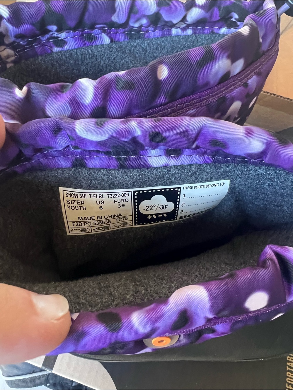 Purple Floral Waterproof BOG Boots - Picture 2 of 6